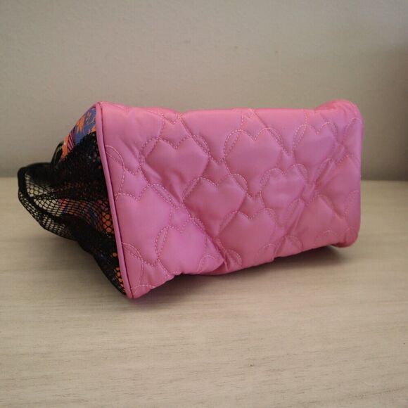 Betsey Johnson TBJ-1286 Pink Multi Heart Insulated Lunch Tote W/Mesh Pouch - Picture 3 of 9